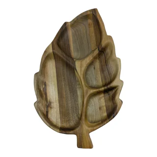 اردوخوری چوب گردو مدل برگ سایز 36